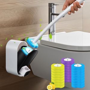 24PCS Disposable Toilet Bowl Refills Upgraded Toilet Bathroom Cleaning Sponges Pads Cleaner Heads Supplies Not Come With Holder