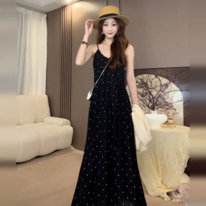PEIZIXUAN | French Red Floral Long Summer Dress