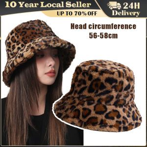 Winter Cow Leopard Faux Fur Fluffy Bucket Hats Women Outdoor Warm Sun Hat Soft Velvet Furry Fisherman Cap Girl Fashion Panama Winter Rabbit Plush Fisherman Hats for Women Girl Bucket Hat Windproof Leopard Soft Faux Fur Wide Brim Lady Women Artist Cap