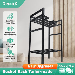 DecorX Water Container Rack Stand Heavy Duty Bucket Rack Water Dispenser Rack Water Gallon Rack All Metals Water Tank Bracket Storage Rack