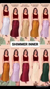 SAREE INNER PETICOT PAWRA SHIMMER FABRIC SIZE M TO 3XL ALL COLOURS CODE180