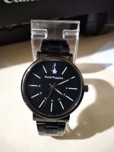 jam tangan hush pupss couple pasangan rantai stainless hitam