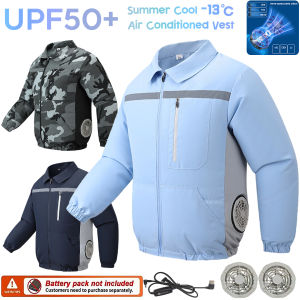 Summer Fan Cooling Jacket Men Outdoor Fishing With Fan Clothes Construction Site Driving Heatstroke Prevention Cooling Work Coat