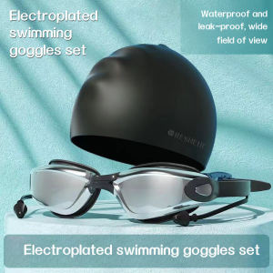 4-in-1 Adult Swimming Goggles Set HD Anti-Fog Waterproof Swim Glasses with Swimming Cap and Ear Plugs⚡PH deliveryIn stock⚡