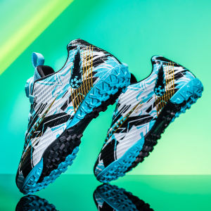 Messi Childrens Football Shoes Mens Training Cleats Sports Shoe Professional Competition Low Top PU Material Shock Absorption Rubber Outsole