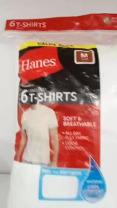 Hanes Mens Value Pack White Crew T-Shirt Undershirts 6 Pack ( MEDIUM )