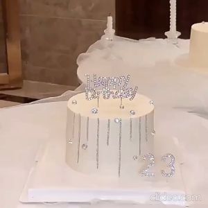 [Ready stock] Diamond Cake Topper cake decoration Love Happy Birthday 网红镶钻 钻石 生日快乐 插件 插排