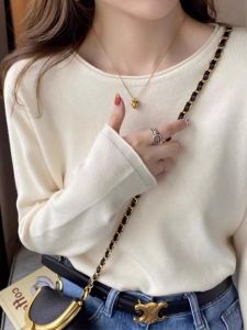 PEIXI | White Autumn New Elegant Long-sleeve Lazy-style Sweater