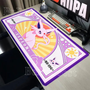 Bandai | Espeon Eevee family pokemon Anime Kawaii Mouse Pad XXL PC Keyboard Gaming Office playmat HD printing overlock computer Desk Mat