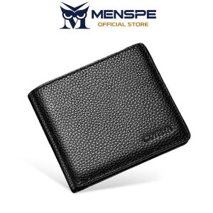 MENSPE Men Wallets Simple Short Wallet Lychee Pattern Design Business Wallets Coin Bag Multi-Card Position Wallets Leather Wallet Travel Purses Coin Pouch ID Credit Cards Holders