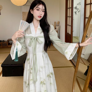 New Chinese Style Womens National Fashion Set Spring Small Size High Sense Atmosphere Improved Hanfu Dress Two-Piece Set