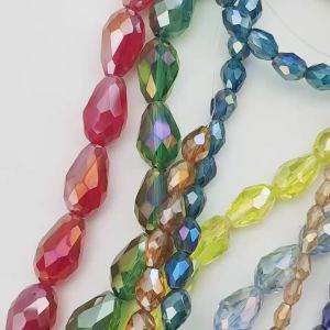 100 Hạt Pha Lê Hình Giọt Nước 3x5mm Nhiều Màu AB Mặt Cắt Nhiều Góc Dùng Làm Trang Sức Tự Làm Trang Trí Quần Áo Đồ Thủ Công