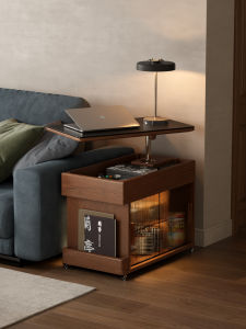 DONGMU | Adjustable Rotating Mobile Solid Wood Side Table