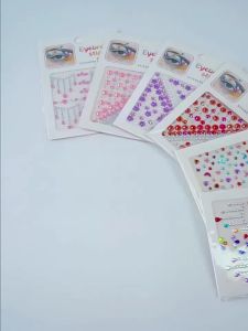 【M】3D Eyes Face Makeup Temporary Tattoo Self Adhesive Beauty Colorful Pearl Jewels Stickers Festival DIY Body Art Decorations