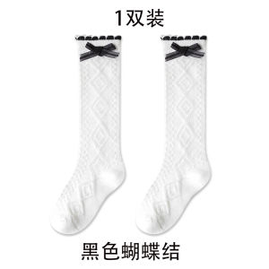 Childrens Tube Socks Half Socks Girl Spring/Summer Thin White Lace Socks Princess Calf Socks Girls with Small Leather Shoes