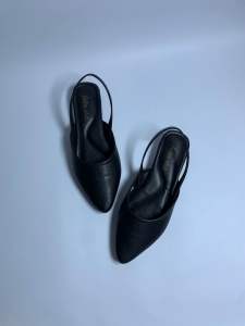 Futto.chic sepatu flat mules wanita cantik slip-on tali karet simpel polos