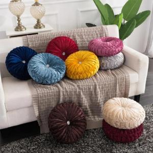 Pumpkin Round Pillow Modern Simple Office Seat Back Plush Floor Pillow for Sofa Bed Living Room Office Chair Couch