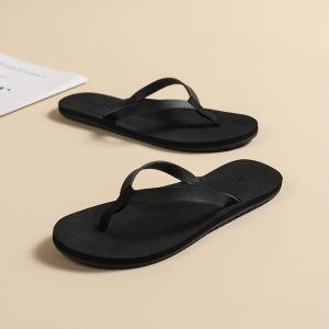 Womens Summer Soft Leather Strap Thong Slippers Non-Slip Woven Fabric between the Feet Casual Flat Heel EVA Outsole