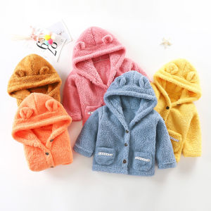 เสื้อผ้าฤดูหนาวสำหรับเด็กเสื้อผ้าเด็กเสื้อตัวนอกบุขนหนาพิเศษใส่ช่วงฤดูใบไม้ร่วงและฤดูหนาวสำหรับผู้หญิงเสื้อมีฮู้ดผ้าคอรัลฟลีซสำหรับเด็กทารกเด็กผู้หญิงเด็กผู้ชาย