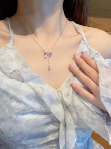 Tassel Butterfly Knot Necklace 999 Pure Silver Luxury Unique Womens New Style Valentines Day Gift Fresh out Original Design