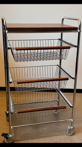 SimpleJoy 4-5 Tier Mid-Century Modern Storage Cart with 360° Rotating Wheels Multifunctional Trolley Organizer for Kitchen Bathroom Living Room