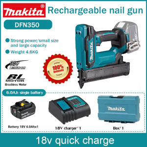 【100% Authentic】Makita DFN350 rechargeable straight nail gun 18V lithium battery electric air nail gun home woodworking binding tool machine