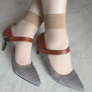 Ultra-Thin 10D Silk Stockings Womens Comfortable High Elasticity Long Wear Wide-Cuffed Mid-Calf Socks Breathable Summer Tights