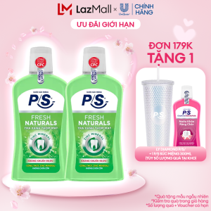 Bộ 2 Nước súc miệng P/S Chuyên gia kháng khuẩn 500ml giúp kháng khuẩn 99.9% chỉ sau 30 giây