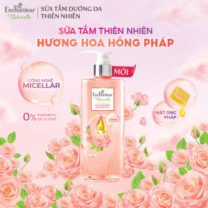 Sữa tắm dưỡng da Enchanteur Naturelle hương hoa hồng Pháp 510gr