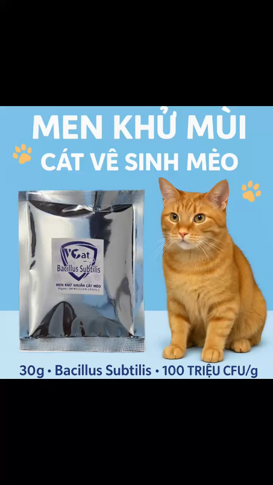 Men khử khuẩn cát mèo 30gr Men khử mùi cát vệ sinh mèo