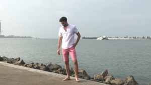 ManStyle-a Men Summer Casual Hollow Embroidery Woven Short Sleeve Shirt Polo Shirt For Men