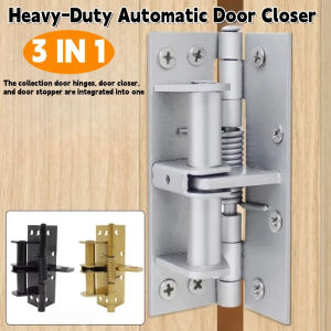 New 3 In 1 Heavy Duty Automatic Door CloserSpring Hinges90 Degree Positioning Door Stopper for Commercial/Residential Doors