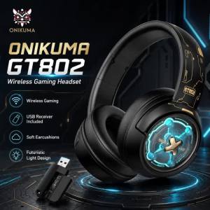 ONIKUMA | ONIKUMA GT802 Wireless Gaming Headphones Three Mode 2.4GHz Headset Low Latency Stereo Audio Comfortable Earphone With Microphone