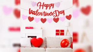 Happy Valentines Day Banner Cursive Valentines Day Proposal Engagement Birthday Party