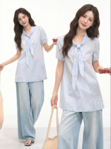 HTMEME | Sweet Lace-up Collar Summer Dress