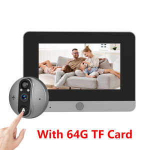 Works 3-4Months Tuya Smart 5Inch Screen 10000mAh Battery Peephole Doorbell Digital Door View Camera for Home Apartment Security