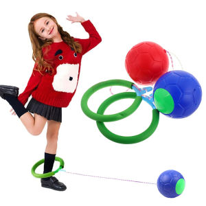 Children Outdoor Fun Toy Jump Ball Rotation Jump Ring Single Foot Jump Rope Ball Exercise Coordination Balance Elastic Response