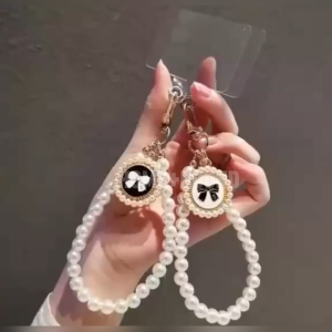 HOME+HOUND 1pc Imitation Pearl Round Bow Mobile Phone Hanging Rope Pendant DIY Accessories Phone Case Phone Hanging Rope Fixed Wrist