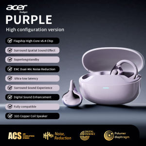 Acer OHR629 Open-Ear Ear-Hook TWS Wireless Bluetooth 5.4 Earbuds Hi-Res Audio ENC Noise Cancelling Headphones with 20H Battery