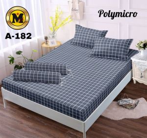 Sprei Motif Aestetic kotak Set Sarung Bantal 2 Sarung Guling 1 Bahan Katun Halus Lembut Adem Tidak Pudar