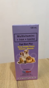 PAPI BION PLUS MULTIVITAMINS + IRON + LYSINE SYRUP FOR DOGS & CATS 120ML