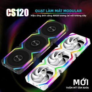 Bộ Quạt Làm Mát RGB Mô-đun JUMPEAK CS120 ARGB 360mm Quạt Cầm Tay Im Lặng 120mm Dành Cho Vỏ PC Chơi Game Và Máy Làm Mát Nước Nối Có Thể Xếp Chồng Lên Nhau