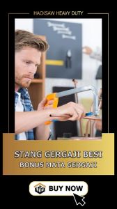 Gagang Gergaji Besi / Hacksaw Frame Bonus 2 Mata / Potong Gagang Karet