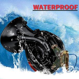 12V Super Loud 105db Waterproof Train Horns Kit Electric Snail Horn for Trucks Motorcycle Boat - Air Horns for Vehicles