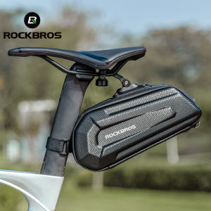 กระเป๋าปลายจักรยาน ROCKBROS 1.7L เปลือกแข็งส่วนหลังจักรยานเสือหมอบ MTB กันกระแทกกระเป๋าที่นั่งจักรยานพับได้ปล่อยอย่างรวดเร็วกระเป๋าเก็บของใต้อานจักรยาน