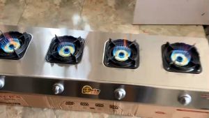 Bếp gas 4 lò IKURA mặt Inox - Phù hợp quán ăn - Nhà hàng