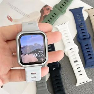 BassPal Soft Silicone Strap For Apple Watch Band Ultra2 49mm 44mm 45mm 42mm 41mm 42mm 38mm sport Watchband for i watch S9 8 7 6 5 bracelet SmartWatch Accessories