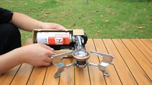 เตาแก๊สแคมป์ปิ้ง เตาแก๊สพับได้ ประหยัดพื้นที่ ใช้งานง่าย สะดวก พร้อมถุงเก็บ