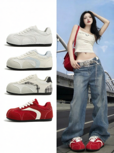 HuanQiu | Red Breathable Womens Sports Shoes Vintage Commute Student