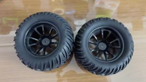 RS | 12mm Hex RC Wheels and RC Truck Tires for 1/10 Stampede Hoss 2WD 4x4 VXL Traxxas Rustler Redcat Volcano EPX Pro S30 Blackout XTE